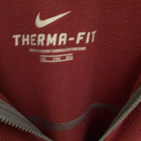 Nike Maroon / Burgundy 3/4 Zip Fleece Pullover, XXL - Picture 2 of 3
